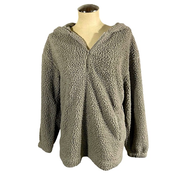 Koolaburra by UGG Brushed Back Sherpa Hoodie Pullover Tan/Light Brown Size Med - Picture 1 of 7